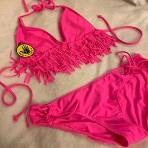 Body Glove Ibiza Bikini - Hot Pink Fringe